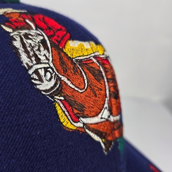 RARE- Colorful Embroidered 3D Horse Barrel Racing Rodeo Western Hat- Blue - Picture 4 of 12